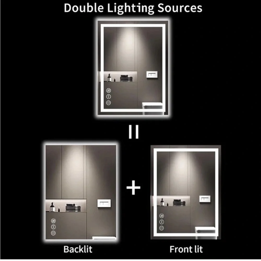 Modern LED Bathroom Mirror 20” x 28”